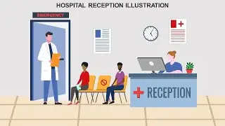 Hospital Reception illustration Animated PPT Slides