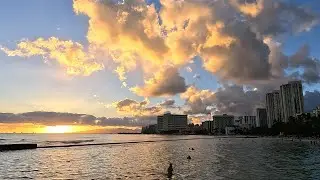 Sunset at Waikiki Beach