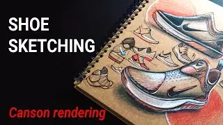 Sketching and rendering a shoe (Colour blocking and volumetric shading)