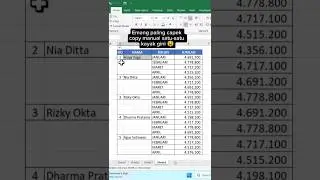 Excel Trik Cara Cepat Atasi Copy Paste Satu Persatu #excel #shorts
