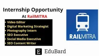 Internship opportunity at Railmitra in various domains, Apply ASAP