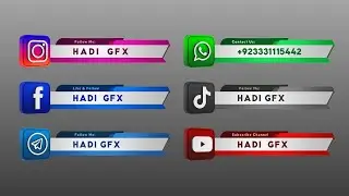 Social Lower Third Animation With icon, Create 3D Animation 3D Effects