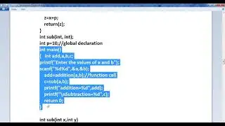 Functions Scope in C programming Local /Global/Block/file