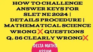 SLET NE 2024 WRONGLY ASKED QUESTIONS   | Q.86 FRM PDE| MATHEMATICAL SCIENCE