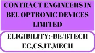 Engineers Jobs in BEL | Contract Engineers in BEL Optronic Devices Limited