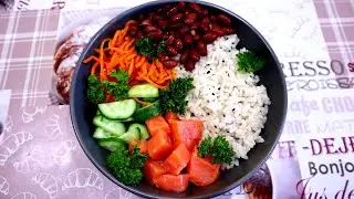Боул с рисом и форелью