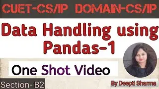 Data Handling using Pandas- I | One Shot Video | CUET-CS/IP | Section-B2