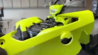 Radiator relocation kit install on a Yamaha grizzly 700