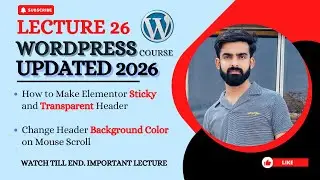 How to Make Header Sticky in Elementor Pro 2026 | Change Background Color on Scroll #stickyheader