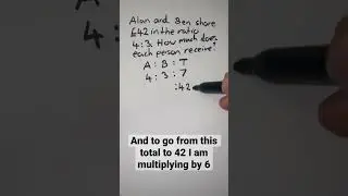 Sharing an amount in a ratio #shorts