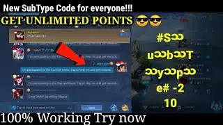 💯NEW SUBTYPE CODE!| GET UNLIMITED POINTS USING SUBTYPE CODE| PROMO DIAMONDS EVENT MOBILE LEGENDS