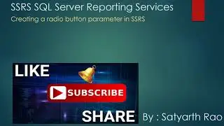 7 SSRS - Creating a Radio Button Parameter (SQL Server Reporting Services)