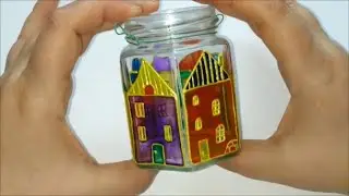 DIY /  Витражная роспись баночки 