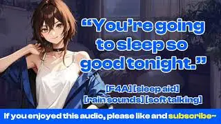 [F4A] Fall Asleep Fast With Cuddles, Rambles, and Rain Sounds [sleep aid] [asmr girlfriend RP]