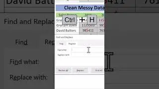 Clean Messy Data Part 10 - Find And Replace Dialogue box | Excel Tips and tricks | #shorts