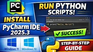 How to Install PyCharm IDE 2025.3 on Windows 11 & 10 | Run Python Programs Easily!