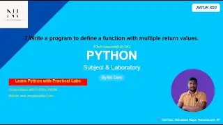 Python Function with Multiple Return Values | JNTUK R23 CSE Lab Experiment | EXP7