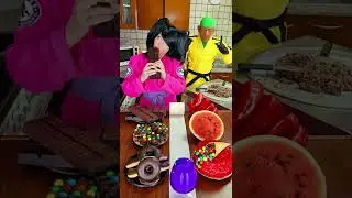Ice cream challenge! Red food vs chocolate 