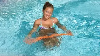 Christina Model - Tropical Bikini with Orange Drap at the pool