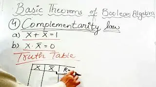 learn python || Complementarity Law || Basic Theorems of Boolean Algebra