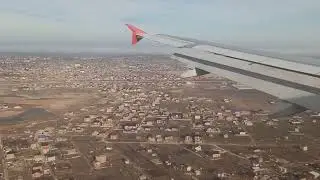 Заход на посадку и посадка в Махачкале, аэропорт Уйташ.