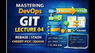 Mastering DevOps Git – Lecture 04 | Rebase, Stash, Cherry-Pick & Squash Explained