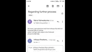 Infosys replies me on when I can get my Offer letter for System engineer - infosys reply