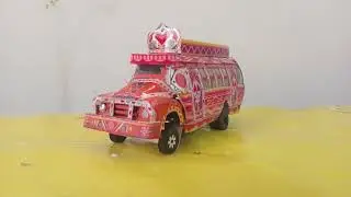 How to Make Pakistan Truck Art Miniature Red Coaster | Handmade Models