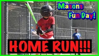 Mason hit a HOME RUN #baseball #viral #youtubeshorts #batflip #homerun #fun