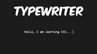 Typewriter Effect In CSS & HTML