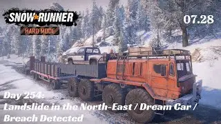 SnowRunner Hard Mode - R07 E28 - Landslide in the North-East / Dream Car / Breach Detected