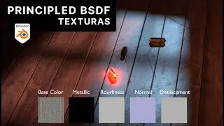 Texturas en Blender - (Color, roughness map, metallic map, normal map y displacement map)