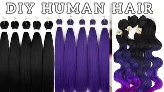 How To Fake Human Hair With Kanekalon Hair + How To Mix Coloured Braiding Hair | DIY Human Hair.