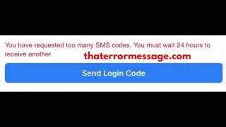 You have requested too many SMS codes (Facebook)
