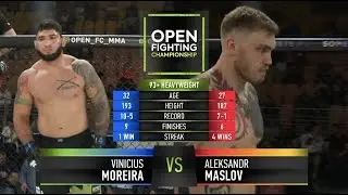 Александр Маслов VS Винициус Морейра | ТИТУЛЬНЫЙ БОЙ В ТЯЖЕЛОМ ВЕСЕ | Россия VS Бразилия | OPEN FC 9