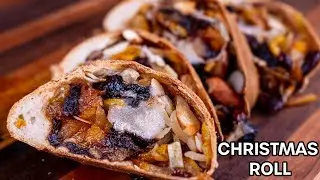 Spiced Christmas Bread Roll with dried fruits, candied peels and nuts