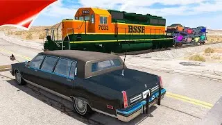 Cars vs Trains BeamNG Drive