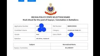 My OSAP IRB Score card | Odisha Police Constable Score Card