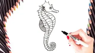 How To Draw A Seahorse Step By Step | Seahorse Drawing EASY | Super Easy Drawing Tutorials