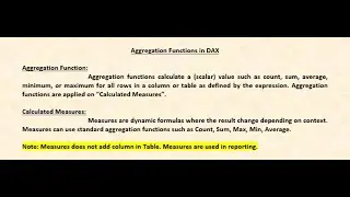 Lecture No. 23 Aggregation Function in DAX (Sum, Average, MAX, Min & Count)