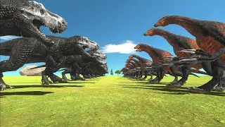 15 Trex VS 25 THERIZINOSAURUS - animal revolt battle simulator | ARBS SIMULATOR