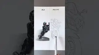МотоНиндзя | до и после [ASMR] #art #drawing #мото