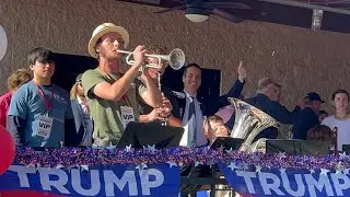 Brass Band playing at Bernie Moreno rally for US Senate