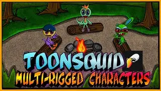 Multiple Rigged Characters in ToonSquid 