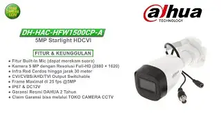 KAMERA CCTV OUTDOOR 5MP AUDIO DAHUA HAC-HFW1500CP-A BUILT-IN MIC