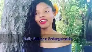 Halle Bailey (Nova Ariel, pequena sereia) cantando unforgettable