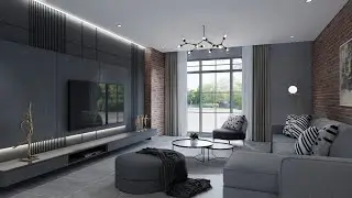 Sketchup interior design #47 Living room design and rendering enscape