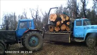 ПОГРУЗКА ДРОВ ТРАКТОРОМ