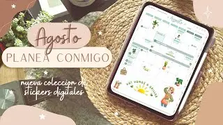 🤎 Planea conmigo Agosto | Planificación digital | Stickers Digitales | Planea con Goodnotes