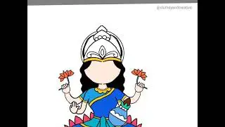 Indian Goddess Digital Illustration - Timelapse Video